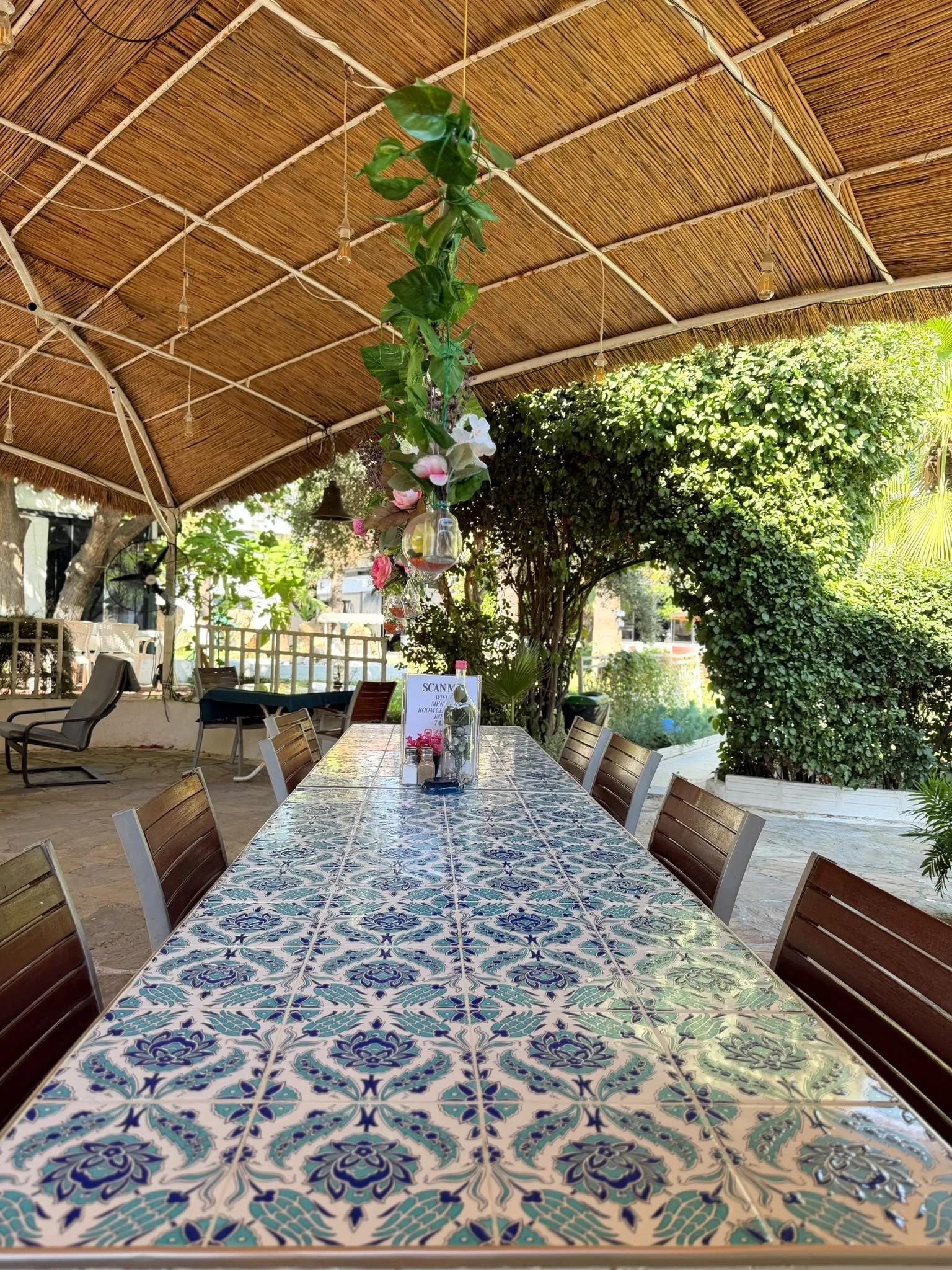 A long table on the terrace