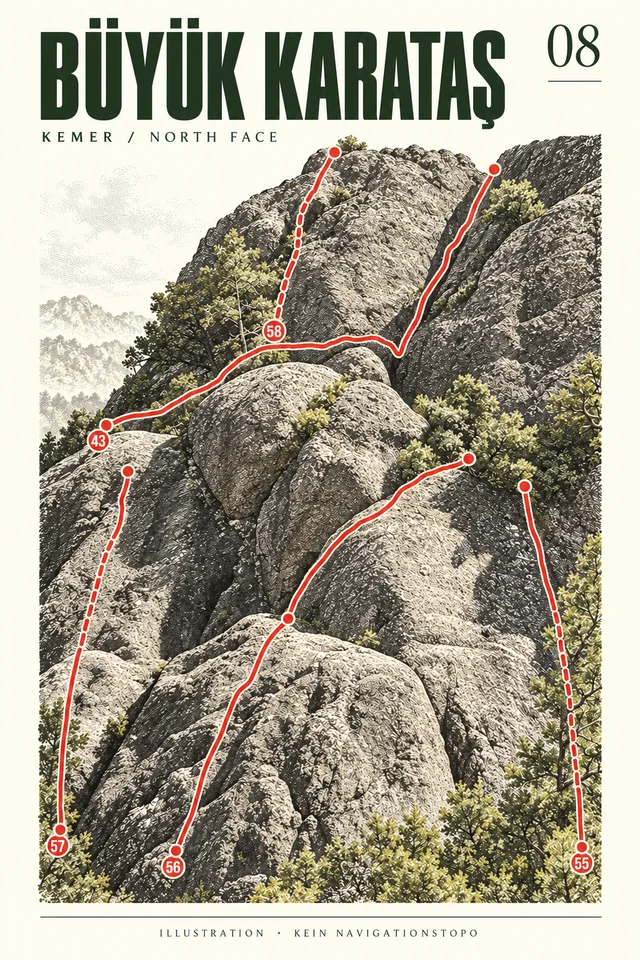 Büyük Karataş · Nordwand · View