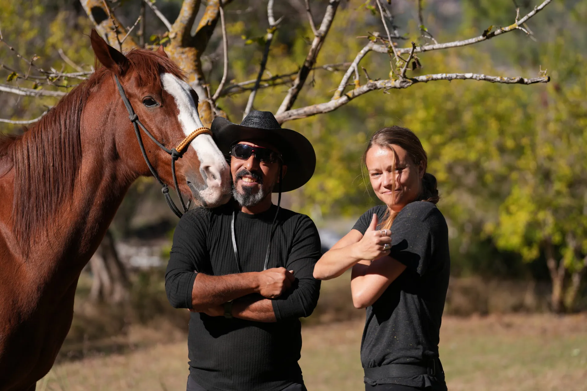Hilal Ranch team with a horse